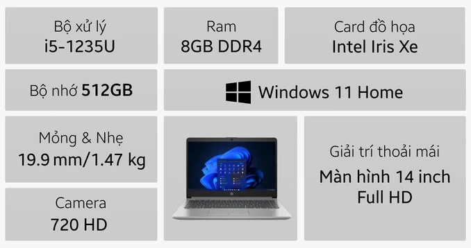 Laptop HP 240 G9 9E5W3PT