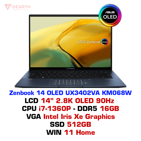 Laptop ASUS Zenbook 14 OLED UX3402VA KM068W